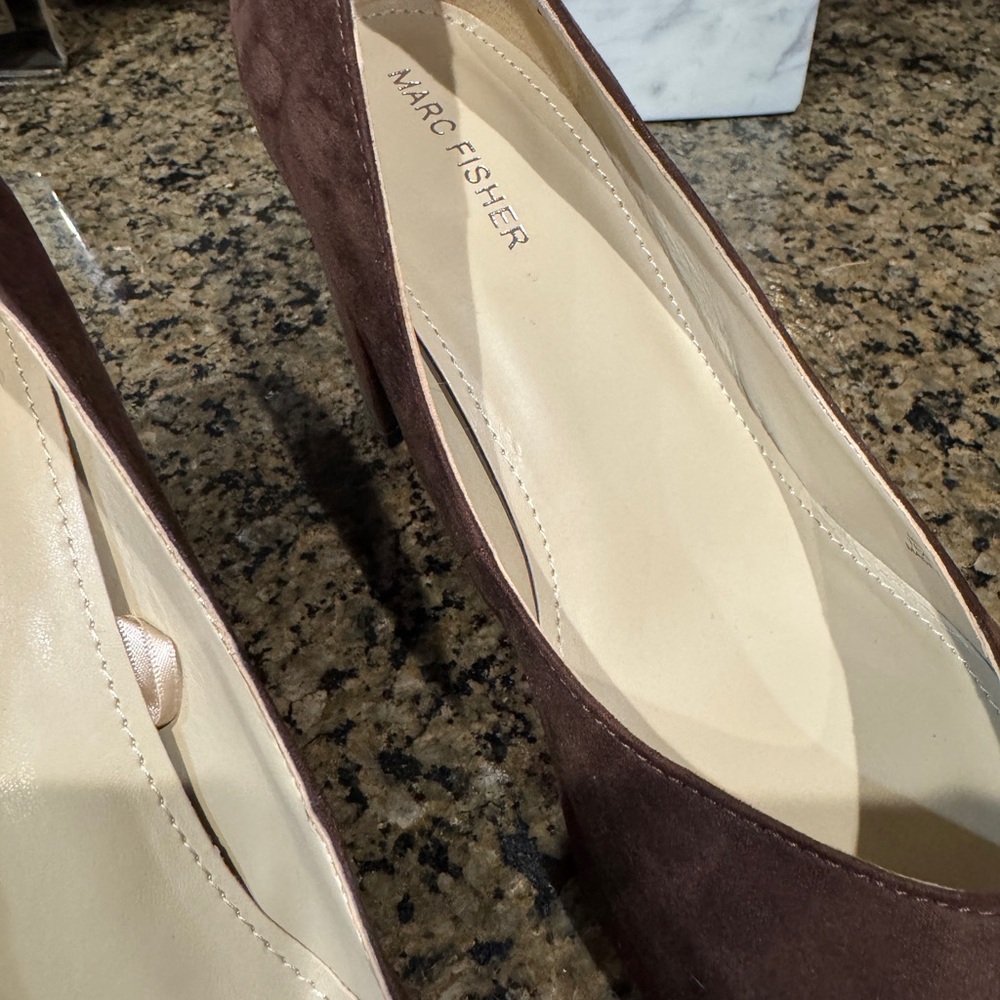 Chocolate Suede Pumps by Marc Fisher - Picture 5 of 7